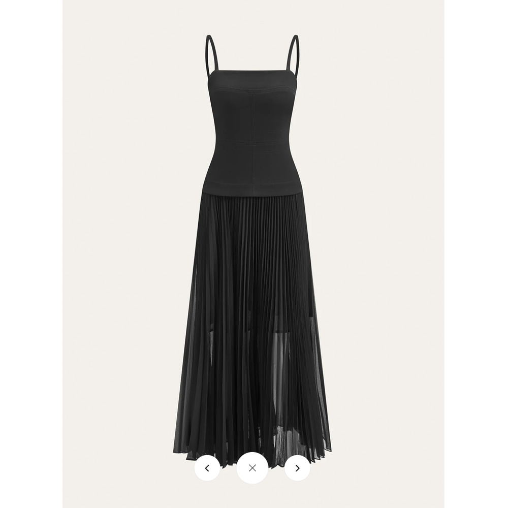 NWT Commense Spaghetti-Strap Backless Pleated Maxi Dress Sz M - Picture 9 of 9